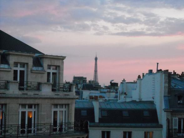 View from our Paris hotel room...the Eifel Tower